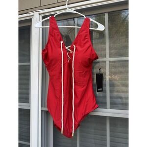 Jones New York One Piece Bathing Suit lace up Swimsuit-NWT Size XL
